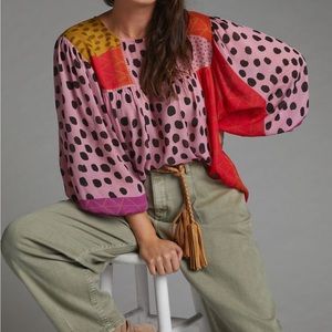 Bl^Nk London Anthropologie large Miranda peasant top.